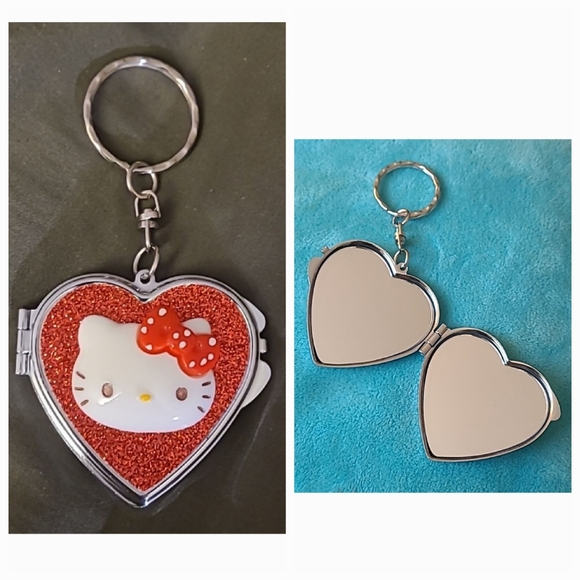 Hello Kitty Other - Hello Kitty Glitter Mirror Compact Keychain